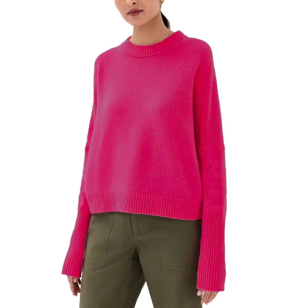 Closed Magenta Wool Alpaca Oversized Crewneck Sweater Size M